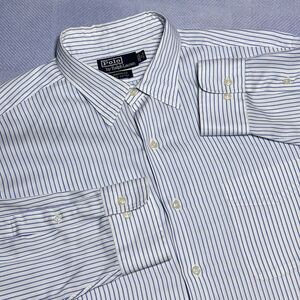 Polo by Ralph Lauren Blue Striped Button Up‎ Cotton Warwick Shirt Men's 17 32/33